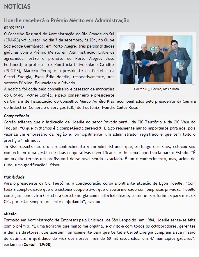 Prêmio Mérito em Administração 2013